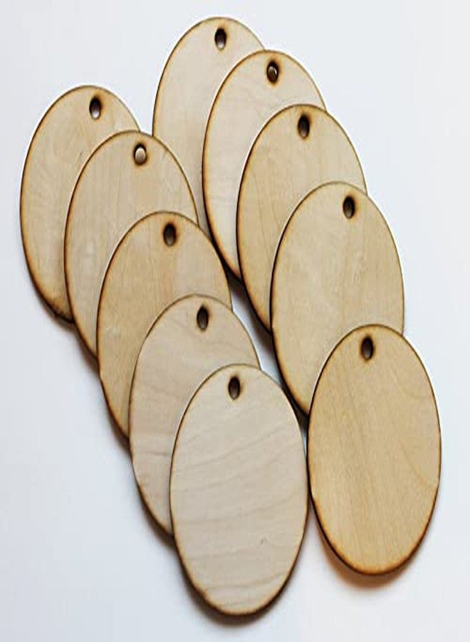 Haoser Set of 10 Pieces Unfinished 3-Inch Wooden Circle Tags - DIY Craft Supplies for Art Projects, Wood Slices for Crafts, Blank Name Tags, Labels, Key Chains and More - Image 1